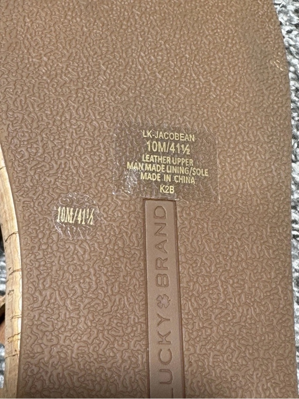 Lucky Brand Jacobean Wedge Sandals Womens 10M Leather Cork Strappy Platform Boho - Picture 7 of 7